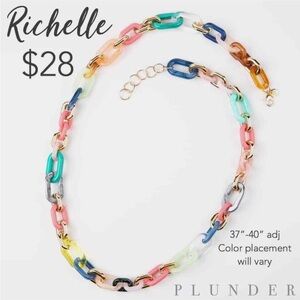 Plunder Richelle Vibrant Multicolor Chain Necklace